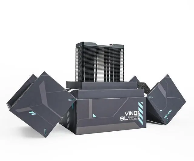 Alt view image 3 of 6 - Valkyrie Vind SL125 CPU Air Cooler - Black (VK-AIRSL125B)