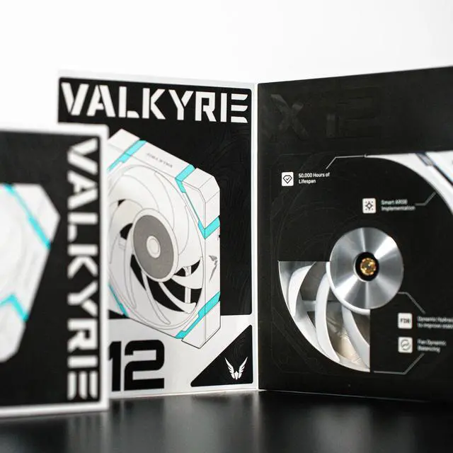 Alt view image 5 of 7 - Valkyrie X12 120mm Forward ARGB Fan - White (VK-FANX12FW)