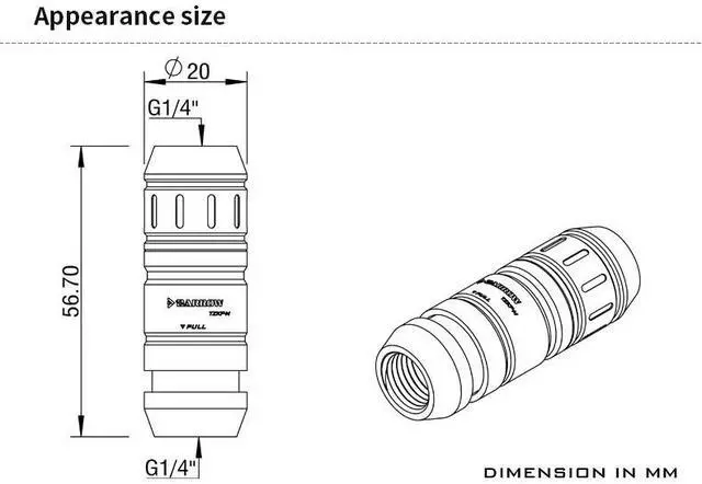 Alt view image 3 of 6 - Barrow G1/4 Professional Edition Quick Disconnect Fitting Set - Black (TZKMF-M)