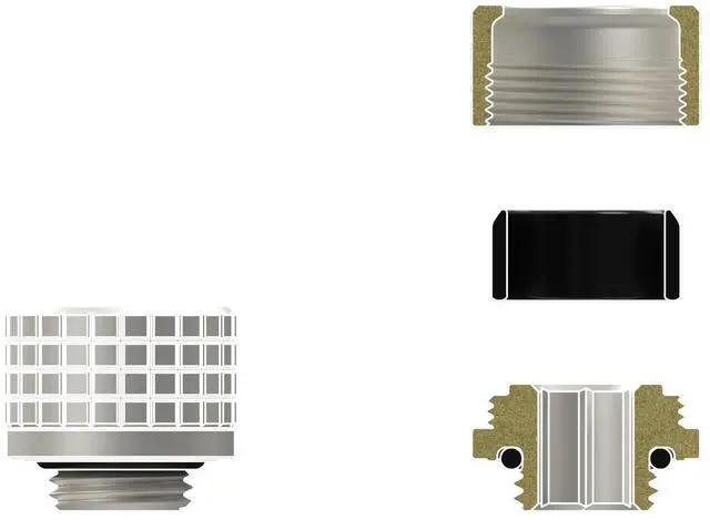 Alt view image 2 of 7 - Thermal Grizzly DeltaMate 14mm HardTube Compression Fitting - HT14 - Matt Nickel - 6 Pack, G1/4, Brass (TG-DM-FIT-6214)