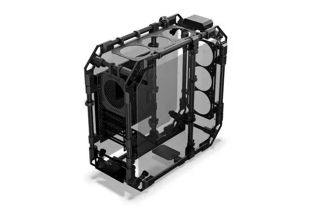 Alt view image 4 of 7 - Alphacool Apex Skeleton Carbon Case (14593)