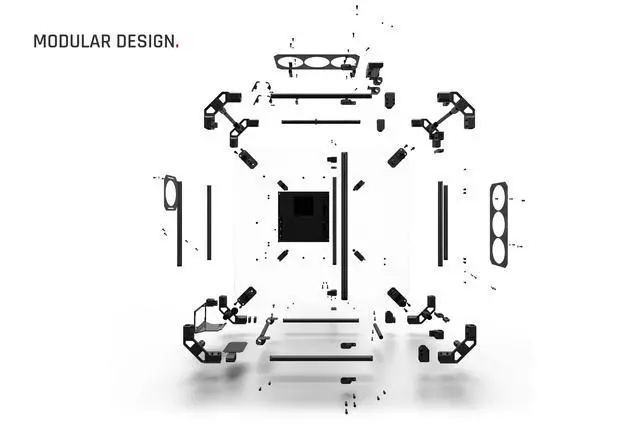 Alt view image 6 of 7 - Alphacool Apex Skeleton Carbon Case (14593)