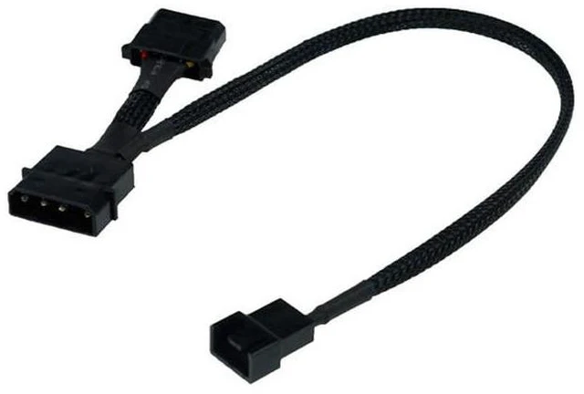 Alt view image 4 of 5 - Phobya 4-Pin Molex Passthrough to 4-Pin PWM Cable - 30cm | Black (81118)