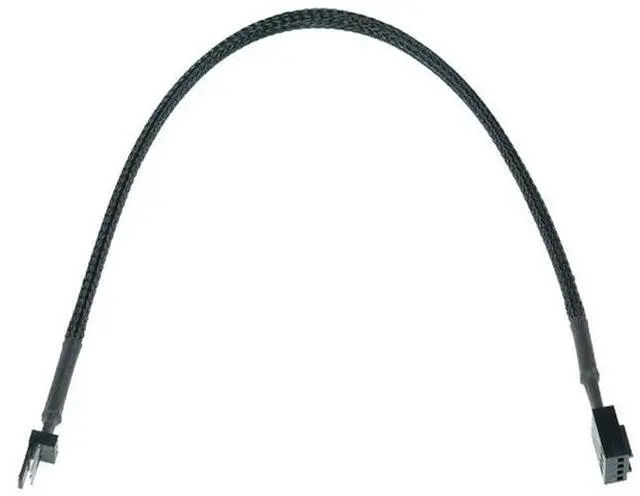Alt view image 3 of 3 - Phobya 3-Pin Fan to 4-Pin PWM Cable - 30cm - Black (81121)