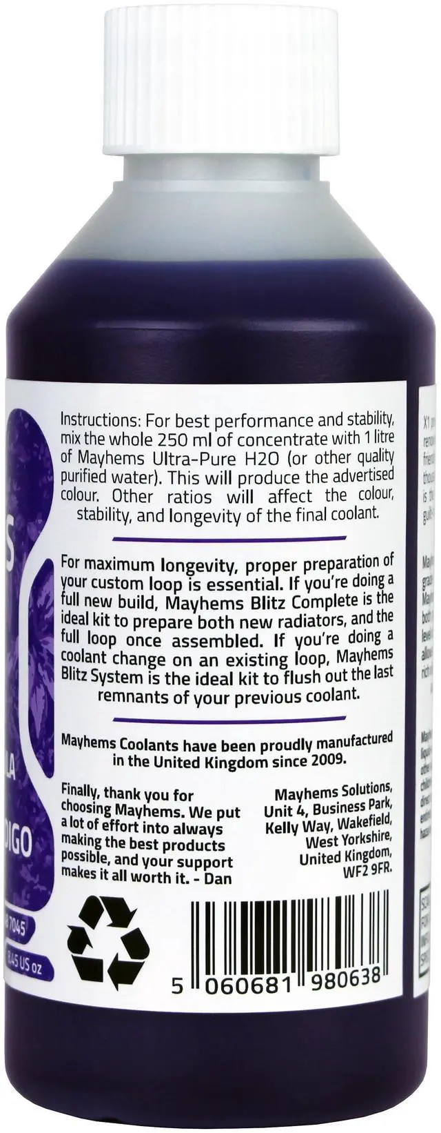 Alt view image 4 of 9 - Mayhems X1 Eco PC Coolant Concentrate, 250mL, UV Purple