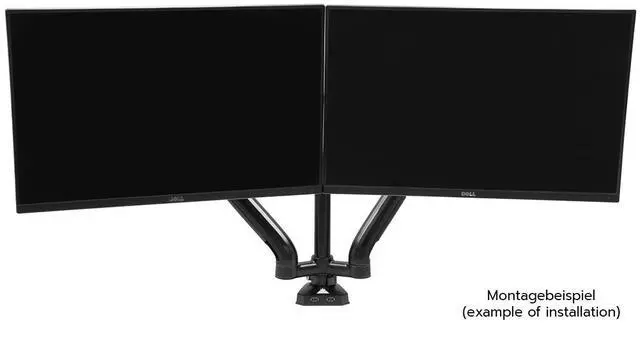 Alt view image 2 of 7 - Phobya Dual monitor arm with gas spring - 17"-34" monitor incl. 2x3.0 USB hub (AEMNT00057A)