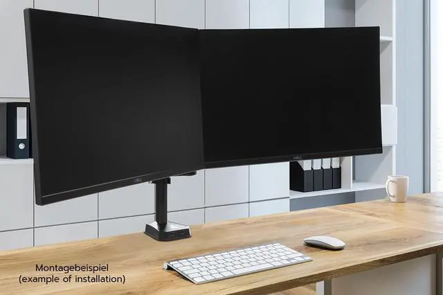 Alt view image 4 of 7 - Phobya Dual monitor arm with gas spring - 17"-34" monitor incl. 2x3.0 USB hub (AEMNT00057A)