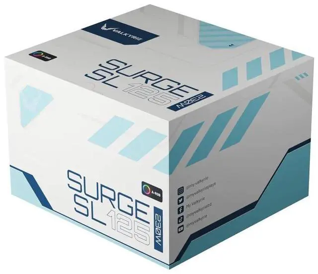 Alt view image 6 of 7 - Valkyrie Surge SL125 CPU Air Cooler - White (VK-SUR125W)