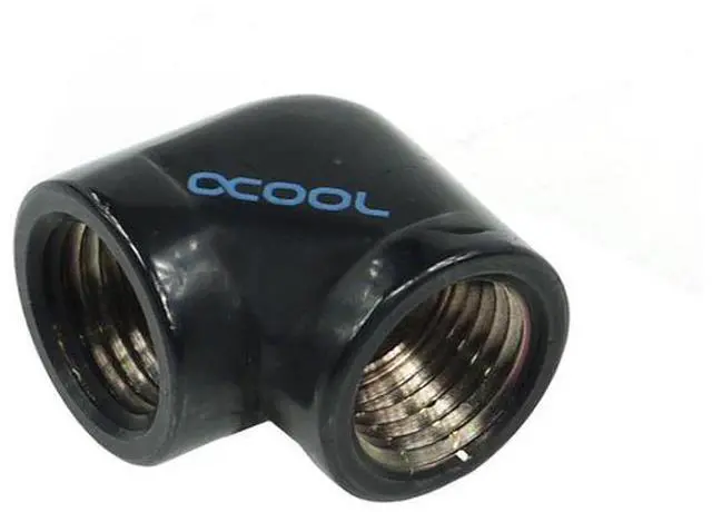 Alt view image 13 of 14 - Alphacool HF G1/4" Female to Female Fitting, 90 Degree Angle, Deep Black