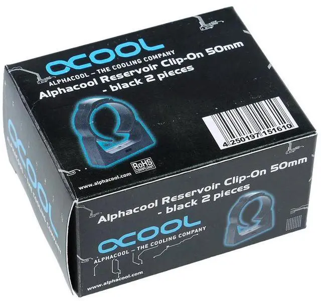 Alt view image 8 of 9 - Alphacool Reservoir Clip-On Mount, 50mm Diameter, Black
