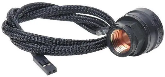 Alt view image 5 of 6 - Phobya G1/4" Inline Temperature Sensor, 2x Female G1/4" Ports, 50cm, Matte Black