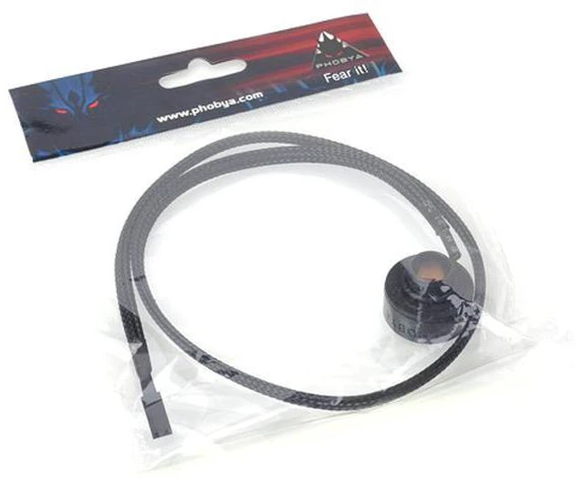 Alt view image 5 of 5 - Phobya G1/4" Inline Temperature Sensor, 50cm, Matte Black