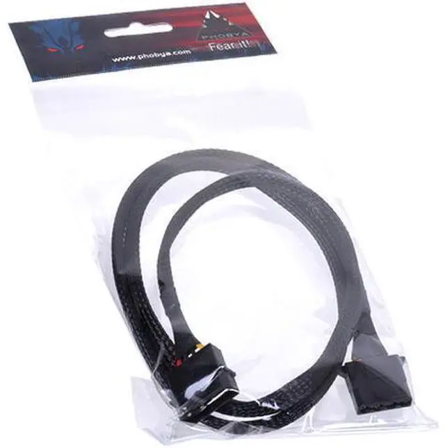 Alt view image 7 of 7 - Phobya 4-Pin Molex Extension - 90cm | Black (87489)