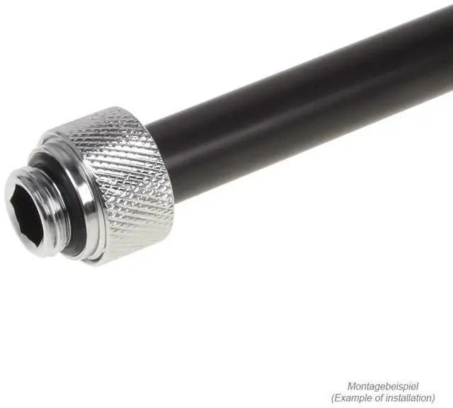 Alt view image 7 of 7 - Alphacool Eiszapfen 12mm HardTube Compression Fitting G1/4 - Knurled - Chrome (17283)