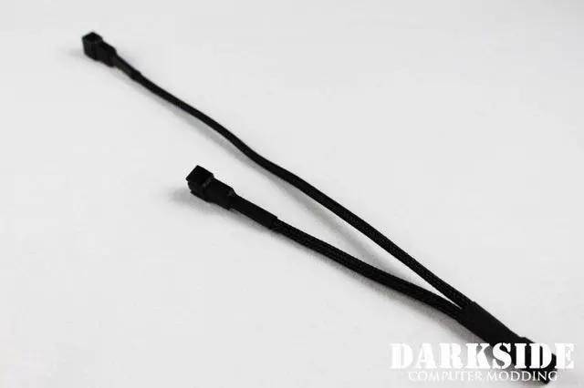 Alt view image 3 of 3 - Darkside 3-Pin Dual Radiator Standard Fan Power Y-Cable Splitter - Jet Black, 24cm (DS-0223)