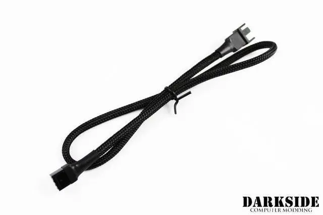 Alt view image 6 of 6 - Darkside 4-Pin 50cm (19.5") M/F PWM Fan Sleeved Cable - Jet Black (DS-0520)