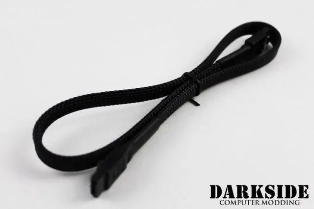 Alt view image 3 of 3 - Darkside 45cm (18") SATA 3.0 180° to 180° Data Cable with Latch - Jet Black (DS-0153)