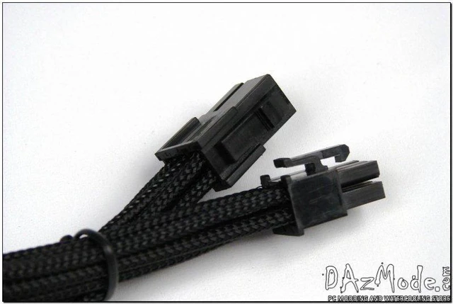 Alt view image 5 of 6 - Darkside 6-Pin PCI-E 12" (30cm) HSL Single Braid Extension Cable - Jet Black (DS-0180)