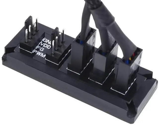 Alt view image 9 of 10 - Phobya 4-Pin PWM to 4x 4-Pin Fan Splitter PCB