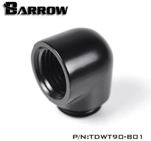 Alt view image 5 of 5 - Barrow G1/4" 90 Degree Male to Female Angled Adaptor Fitting - Black (TDWT90-B01)