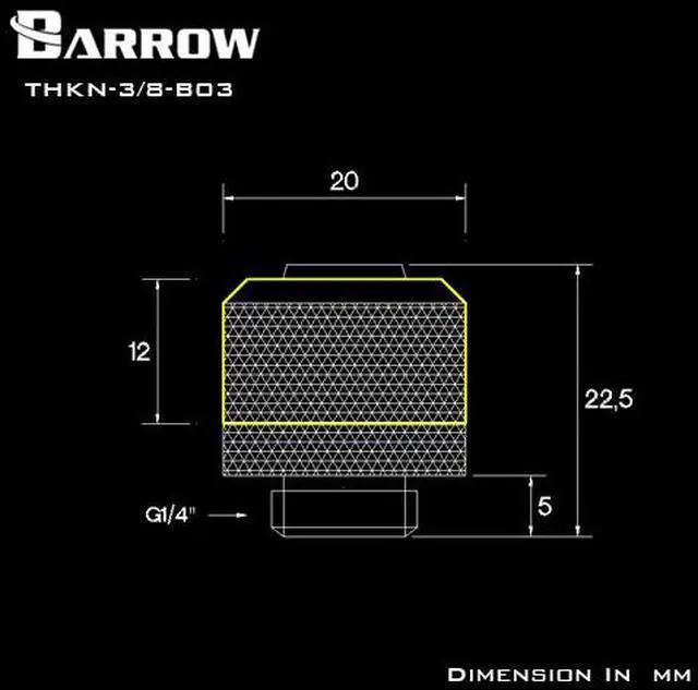 Alt view image 6 of 7 - Barrow G1/4" Thread 3/8" ID x 1/2" OD Compression Fitting - Black (THKN-3/8-B03)