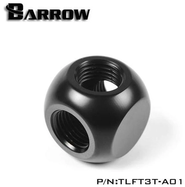 Alt view image 8 of 8 - Barrow G1/4" 3-way Ball Fitting, Black (TLFT3T-A01)