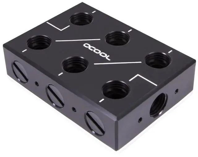 Alt view image 7 of 7 - Alphacool ES Distro Plate C3 - Black / Dark Blue (12994)