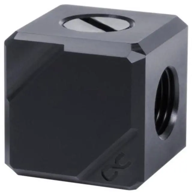Alt view image 5 of 8 - Alphacool Eiszapfen Connection Terminal 4-way G1/4 IT - Black Acetal (17557)