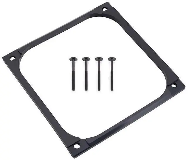 Alt view image 5 of 7 - Alphacool Shroud & Decoupling 140mm (7mm Thickness) Including 4x M3x37mm Screws, Silicone, Black (24831)