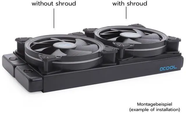 Alt view image 7 of 7 - Alphacool Shroud & Decoupling 140mm (7mm Thickness) Including 4x M3x37mm Screws, Silicone, Black (24831)