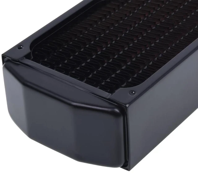 Alt view image 13 of 14 - Alphacool NexXxos XT45 Full Copper Radiator 240, 80mm x 3, Triple Fan, Black