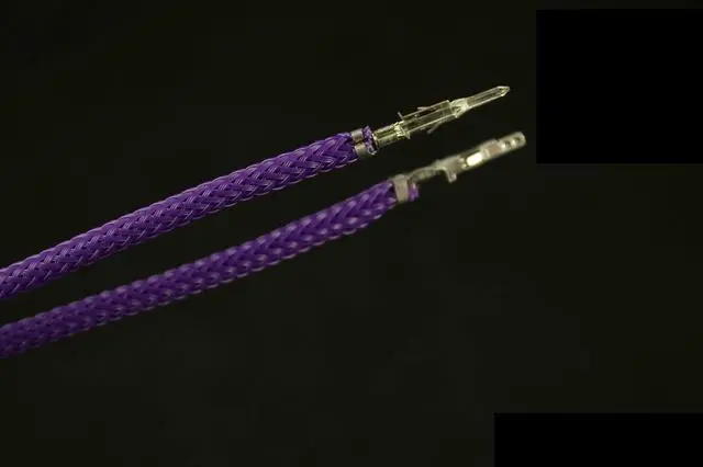 Alt view image 2 of 2 - Darkside 12" (30cm) Male-Female Pre-Sleeved ATX and PCI-E Wire â Purple (DS-0804)