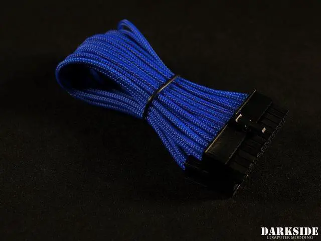 Alt view image 6 of 6 - Darkside 24-Pin ITX 7" (20cm) HSL Single Braid Extension Cable - Blue (DS-0635)