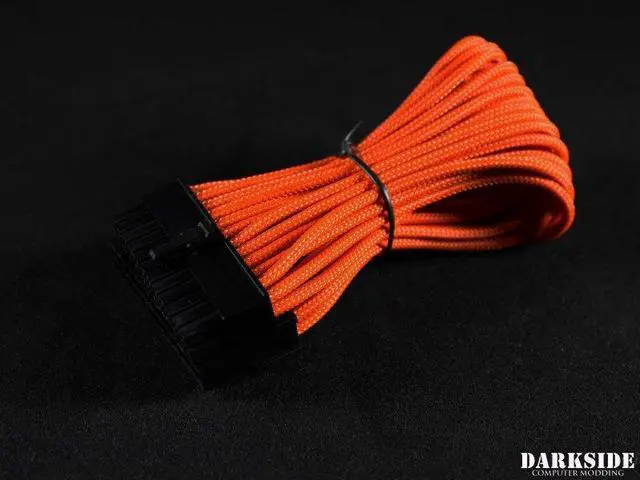 Alt view image 7 of 7 - Darkside 24-Pin ITX 7" (20cm) HSL Single Braid Extension Cable - Orange (DS-0638)