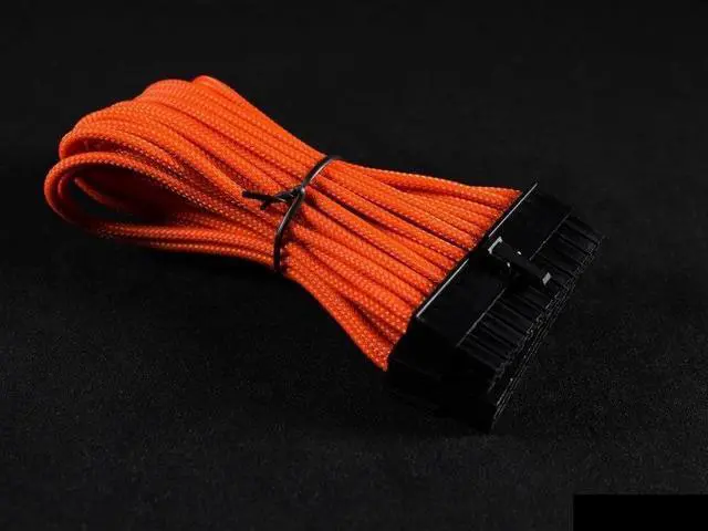 Alt view image 6 of 7 - Darkside 24-Pin ITX 7" (20cm) HSL Single Braid Extension Cable - Orange (DS-0638)