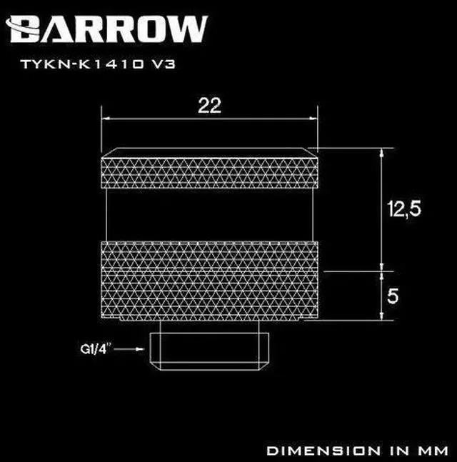 Alt view image 13 of 13 - Barrow G1/4" to 14mm Hard Tubing Compression Fitting, Black
