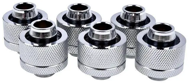 Alt view image 10 of 15 - Alphacool Eiszapfen 1/2" ID x 3/4" OD G1/4 Compression Fitting - Chrome Sixpack (17241)