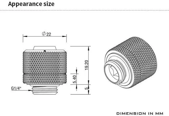 Alt view image 4 of 4 - Barrow G1/4" Thread 3/8" ID x 5/8" OD Compression Fitting - Silver (THKN-3/8-V4-Silver)