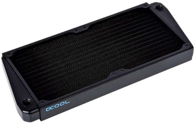 Alt view image 15 of 15 - Alphacool NexXxos ST30 Full Copper X-Flow Radiator 280, 140mm x 2, Dual Fan, Black