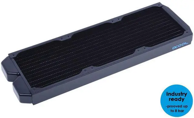 Alt view image 12 of 13 - Alphacool NexXxos ST30 Industry HPC Series 360mm Radiator, Black, 120mm, G1/4, 30mm (14249)