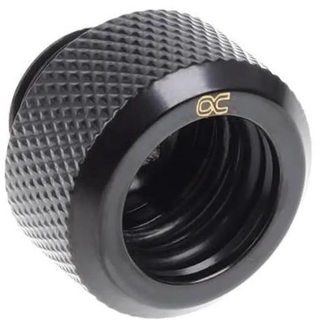 Alt view image 12 of 12 - Alphacool Eiszapfen G1/4" HardTube Compression Fitting for Plexi (Acrylic) / Brass Hard Tubes, 13mm OD, Deep Black, 6-pack