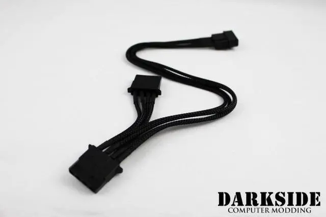 Alt view image 2 of 2 - Darkside 2-Way 4-Pin MOLEX Power Y-Cable Splitter - Jet Black (DS-0141)