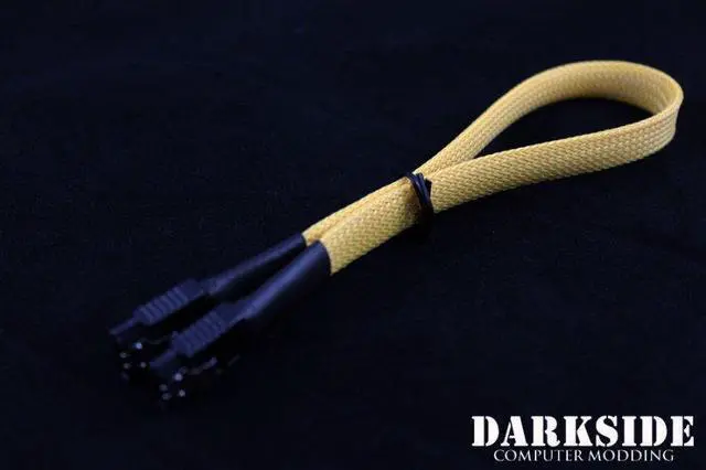 Alt view image 4 of 4 - Darkside 30cm (12") SATA 3.0 180° to 180° Data Cable with Latch -Yellow Sand (DS-0193)