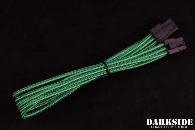 Alt view image 2 of 2 - Darkside 6-Pin PCI-E 12" (30cm) HSL Single Braid Extension Cable - Commando UV, Green (DS-0706)