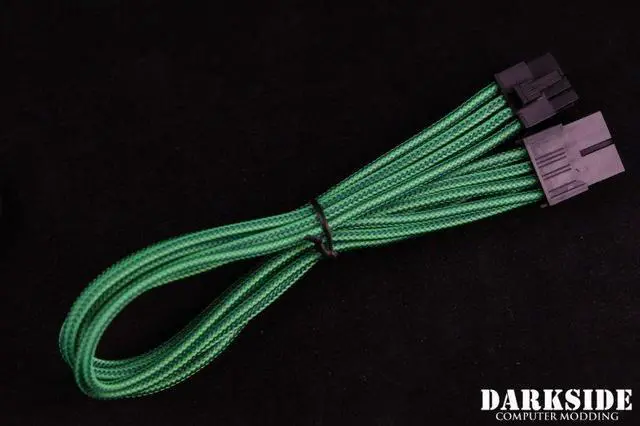 Alt view image 2 of 2 - Darkside 8-Pin PCI-E 12" (30cm) HSL Single Braid Extension Cable - Commando UV, Green (DS-0705)