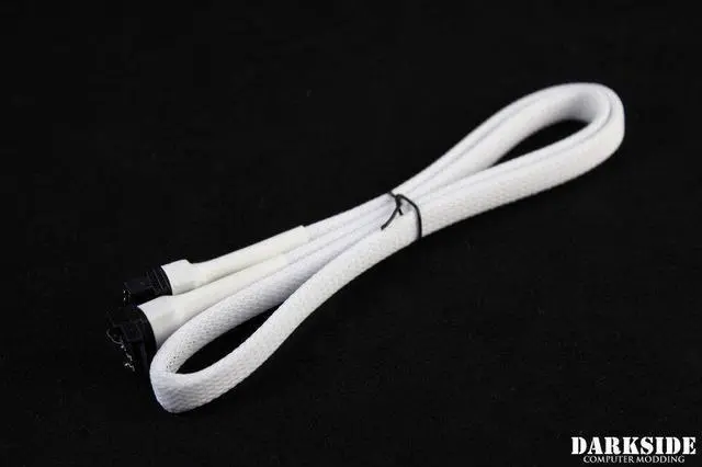 Alt view image 2 of 2 - Darkside 60cm (24") SATA 3.0 180° to 90° Data Cable with Latch - White (DS-0557)