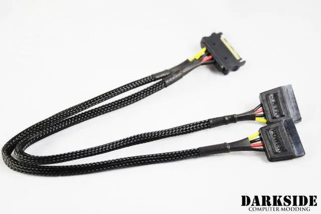 Alt view image 4 of 5 - DarkSide SATA Power Y-cable 12" (30cm) - Jet Black (DS-0735)