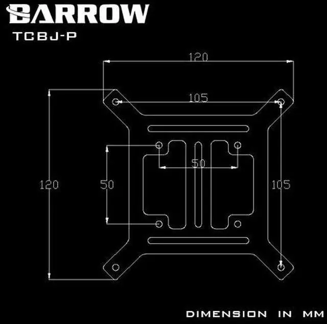 Alt view image 6 of 6 - Barrow Pump Mounting Bracket for 120mm Radiators (TCBJ-P)