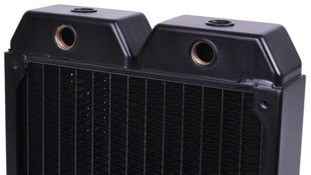 Alt view image 12 of 12 - Alphacool NexXxos XT45 Full Copper Radiator 360, 180mm x 2, Dual Fan, Black