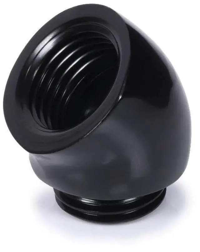 Alt view image 5 of 6 - Alphacool Eiszapfen Angled Adaptor 45° G1/4 OT to G1/4 IT - Black, Brass (17590)